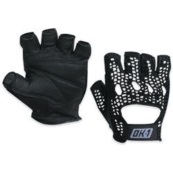 Black Mesh Backed Lifter's Gloves - Large