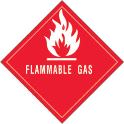 4" x 4" - "Flammable Gas" Labels